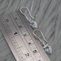 Blue Topaz Dangle Earrings: Silver Or Gold, Floral Drop, thumbnail 7 of 7