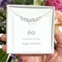 Petite 60th Birthday Heart Necklace, thumbnail 3 of 4
