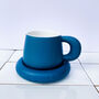 Cushion Club Ceramic Mug And Saucer Set Soft Blue, thumbnail 1 of 3