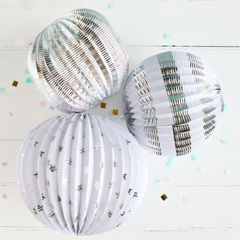 Silver Metallic Party Lanterns By Postbox Party | notonthehighstreet.com