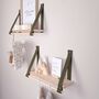 Pair Of Floating Nursery Shelves With Hanging Rails Green, thumbnail 1 of 10