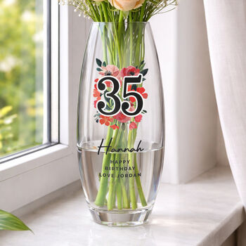 Birthday Gifts For Women Personalised Flower Vase Age, 5 of 6