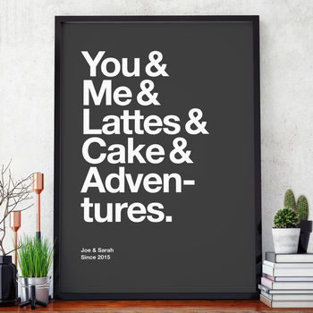 Personalised Typographic 'Favourite Things' Print, 9 of 10