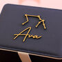 Personalised Gold Star Sign Jewellery Box Travel Gift For Her, thumbnail 4 of 4