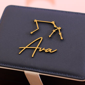 Personalised Gold Star Sign Jewellery Box Travel Gift For Her, 4 of 4