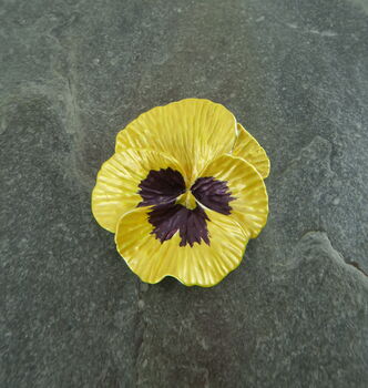 Pansy Yellow Flower Brooch, 4 of 6