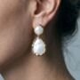 Shinju Mother Of Pearl Oversized Drop Earrings, thumbnail 2 of 5