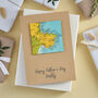 Personalised Map Square Father's Day Card, thumbnail 3 of 4