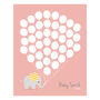 Elephant Personalised Baby Shower Guest Book Print, thumbnail 3 of 5