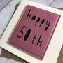 Happy 50th Birthday Felt Milestone Card, thumbnail 2 of 3