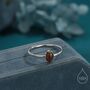 Sterling Silver Delicate Black Onyx Oval Ring, thumbnail 1 of 12