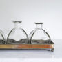 Copper Tray With Three Glass Bottle Vases, thumbnail 1 of 3