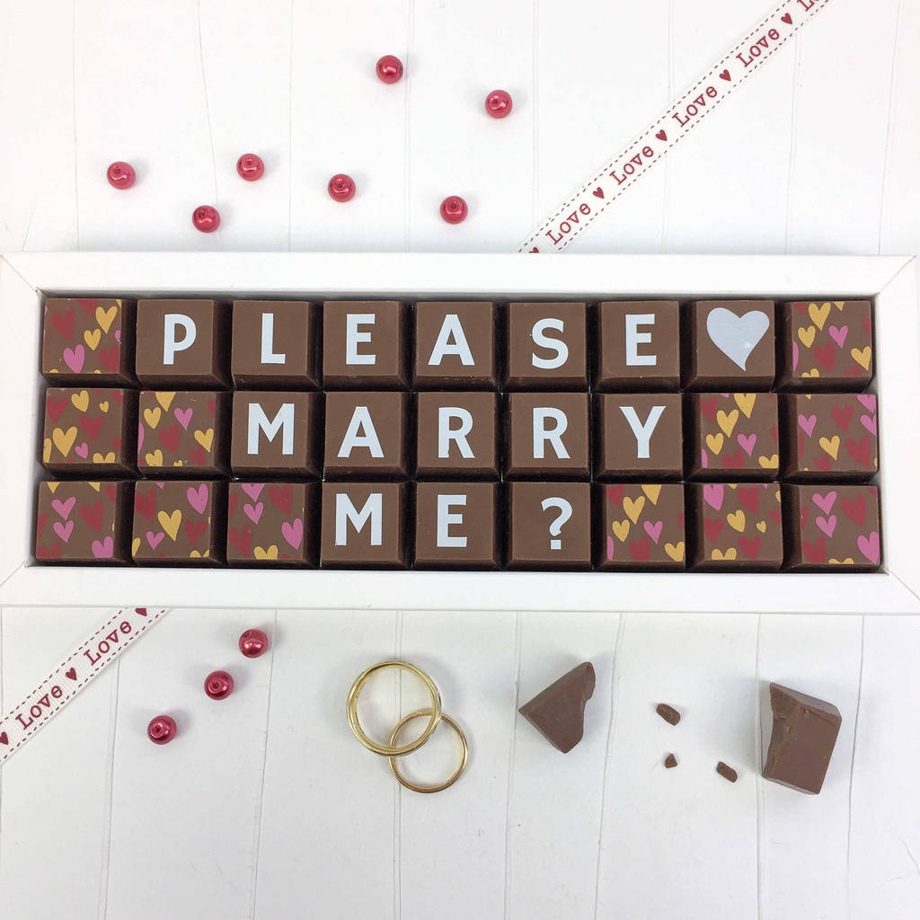 Chocolates With Please Will You Marry Me Message, 1 of 5