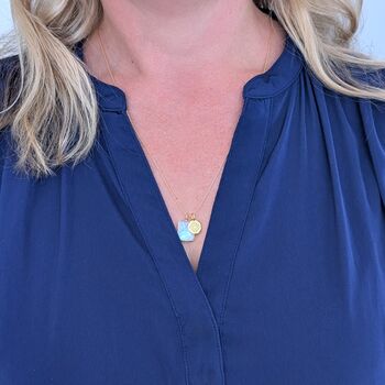 The Duo Moonstone Necklace, Gold Plated, 7 of 12