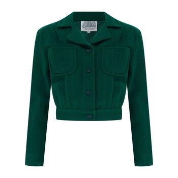 Utility Jacket In Green Vintage 1940s Style, 2 of 3