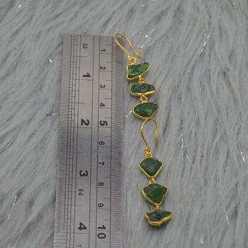 Green Tsavorite Garnet Gold Earrings, 3 of 7