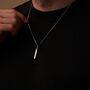 Silver Engraved Bar Pendant Chain Necklace For Men And Women, Sentimental Gifts, thumbnail 7 of 10