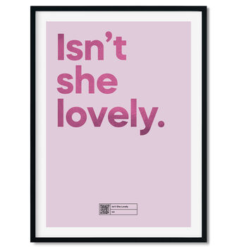 Music Lyric Print That Plays 'Isnt She Lovely', 2 of 6