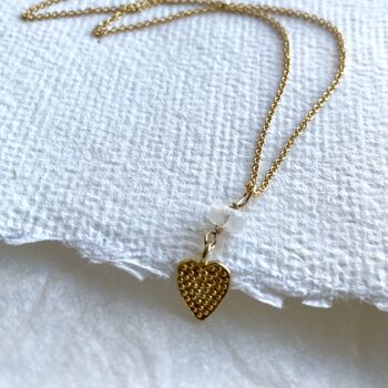 Dotty Heart And Moonstone Necklace, 7 of 8