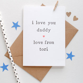 Personalised 'Love You Daddy' Father's Day Card, 2 of 3