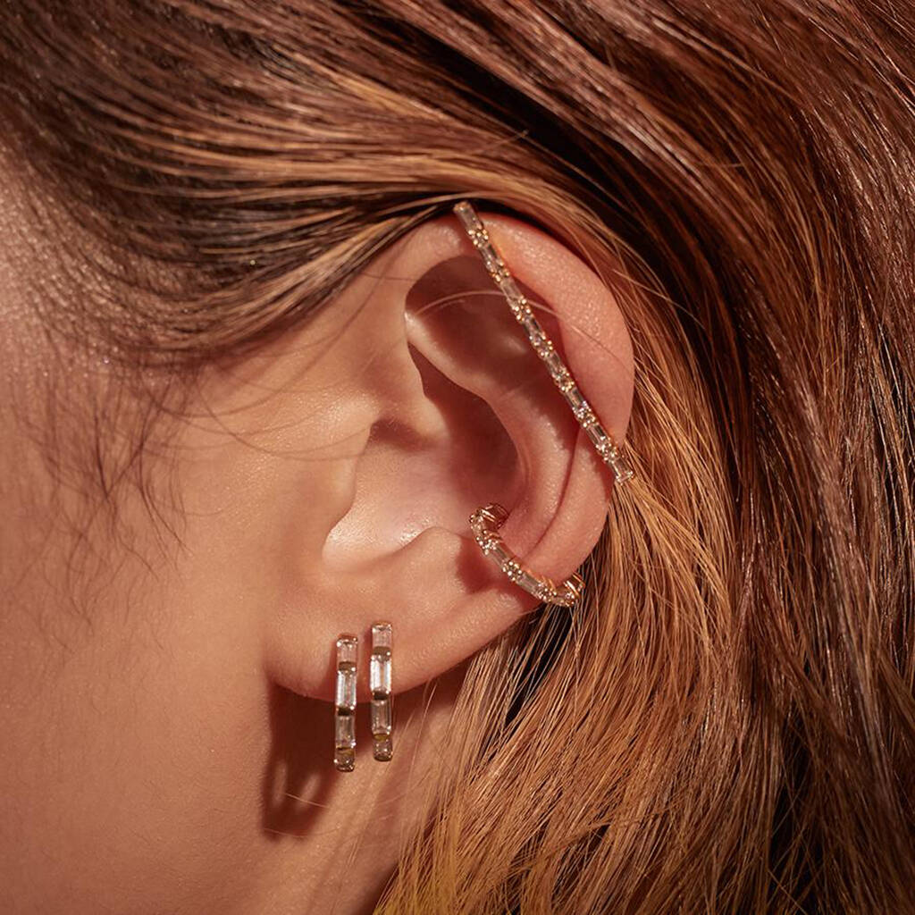 Multi Baguette Ear Cuff By Apache Rose London