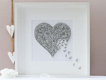 Lace Butterfly Framed Wedding Art, Colour Choice, 3 of 5