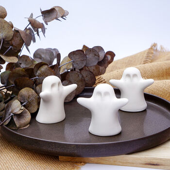 Halloween Trio Of Ghosts Concrete Ornament Set, 2 of 6