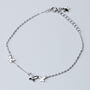 Sterling Silver Crystal Butterfly Charm Bracelet, thumbnail 2 of 5