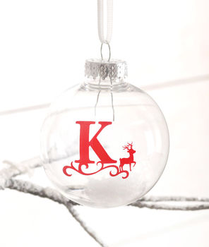 Personalised Christmas Tree Bauble With Initial, 3 of 5