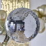 Silver Disco Ball Hanging Decoration Large, thumbnail 1 of 3