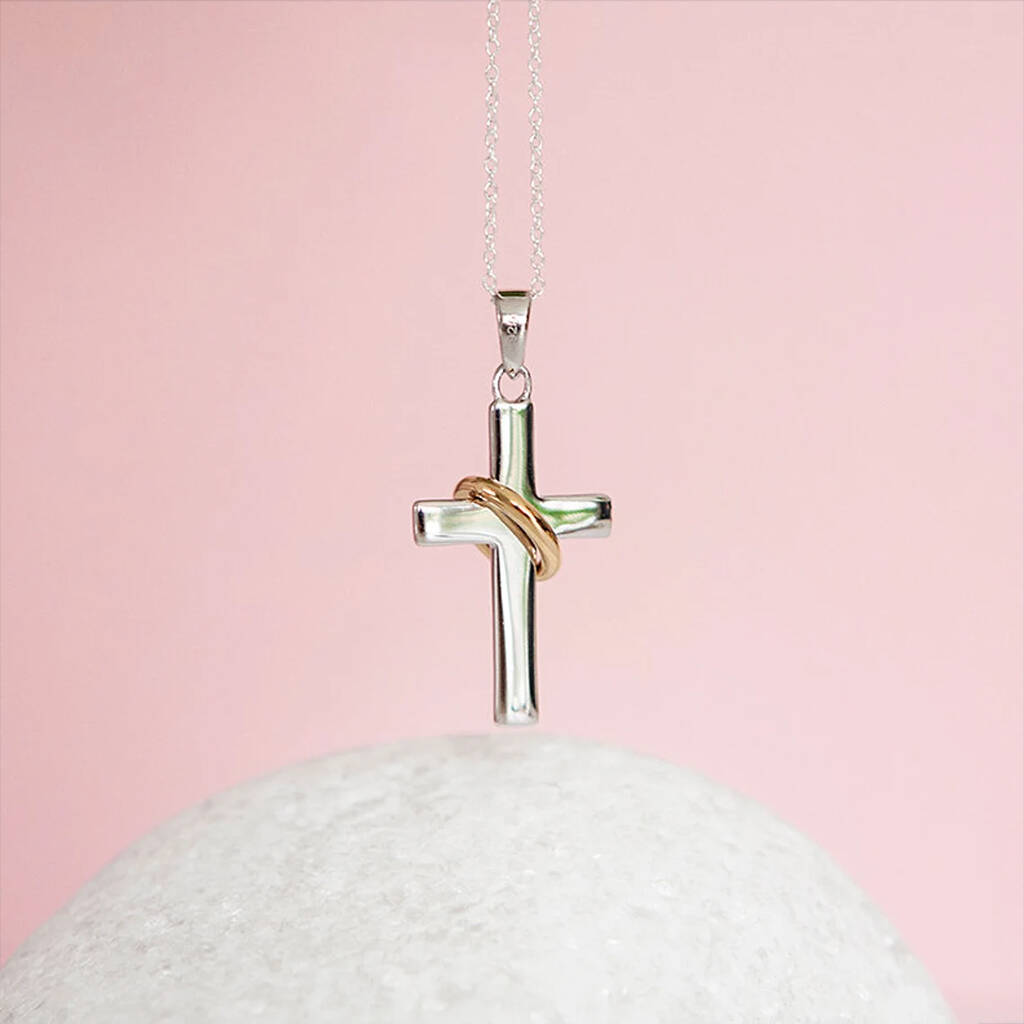 Halo Cross Necklace In Sterling Silver By Songs of Ink and Steel