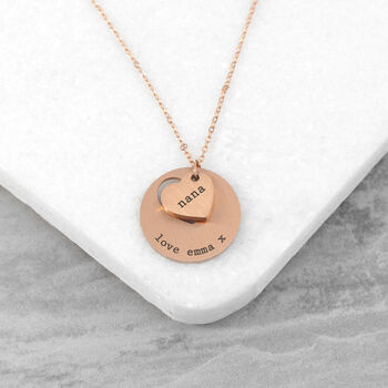 Engraved Rose Gold Plated Place In My Heart Necklace, 2 of 3