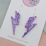 Lilac Lightning Bolt Earrings Small And Large, thumbnail 3 of 10