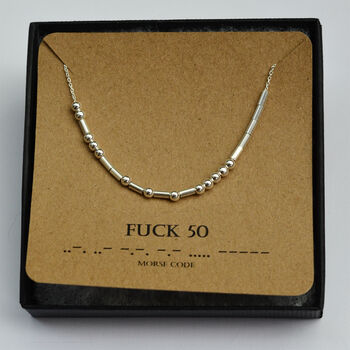 50th Birthday Personalised Morse Code Necklace Gift, 8 of 12