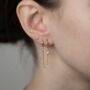 Double Chained Earrings, Silver 925 Earrings Set, thumbnail 1 of 7