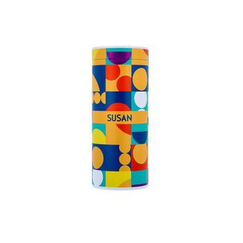 Personalised Retro Geometric Cylindrical Biscuit Tin, 3 of 7