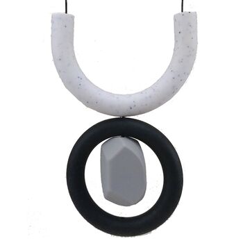 Speckled Black And Grey Silicone Necklace, 2 of 5