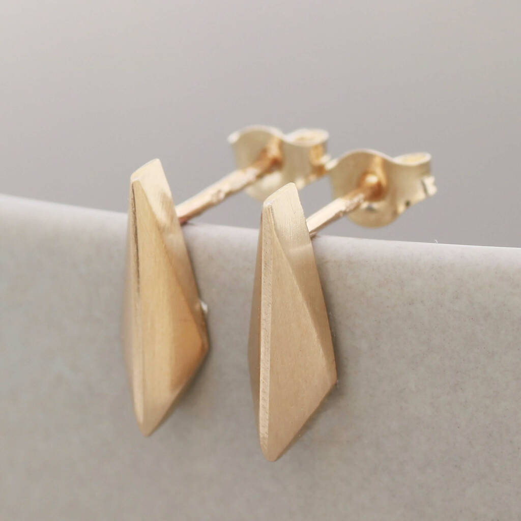 9ct Gold Kite Stud Earrings By Louy Magroos