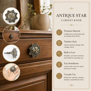 Regal Sun Emblem Brass Cabinet Knob, 7 of 8