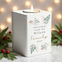 Personalised Christmas Foliage White Tealight Holder, thumbnail 3 of 5