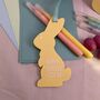 Personalised Hopping Easter Bunny Decoration Lemon, thumbnail 3 of 9
