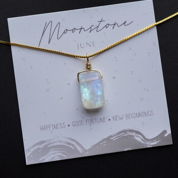 Raw Moonstone Crystal Necklace, 5 of 11