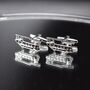 Helicopter Army Silver Cufflinks Gift For Pilots 316 L Stainless Steel Aviation Accessory, thumbnail 5 of 6