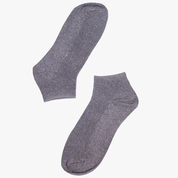Women's Glitter Anklet Socks Grey, 2 of 2
