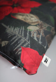 Poinsettia Cushion Cover Charcoal, 2 of 8