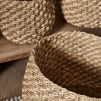 Whitley Set Of Three Round Seagrass Baskets, 4 of 5
