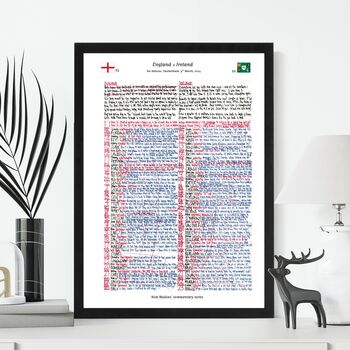 England V Ireland, Six Nations 2024. Commentary Sheets, 3 of 4