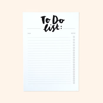 Monochrome Hand Lettered 'To Do' List Notepad, 2 of 5