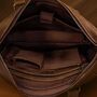 Personalized Leather Messenger Bag: 16 Inch Laptop Briefcase, Brass Hardware, thumbnail 7 of 11