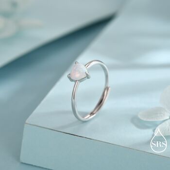 Fire Opal Heart Ring In Sterling Silver, 2 of 12